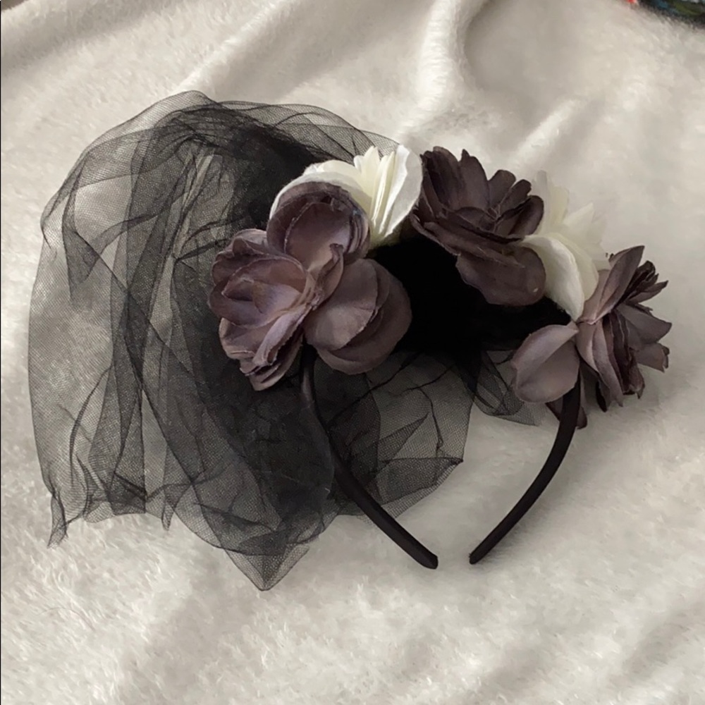 Gothic/Floral Veil Headband